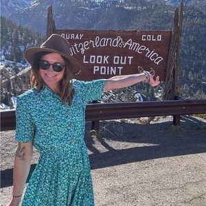 Vintage Spring Floral Mid-Length Dress